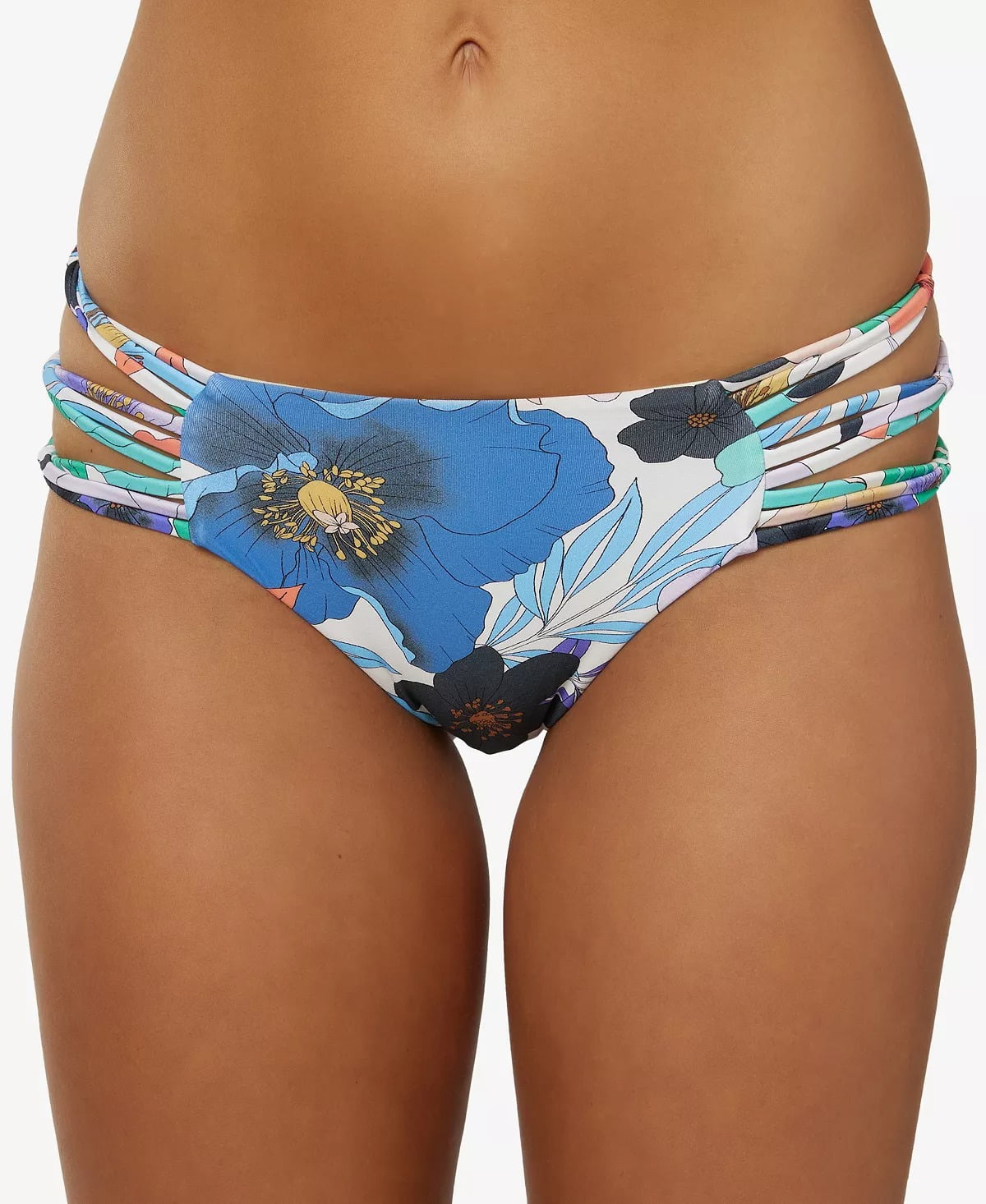 O'Neill Junior's Abbie Floral Boulders Swim Bottoms Swimsuit Blue