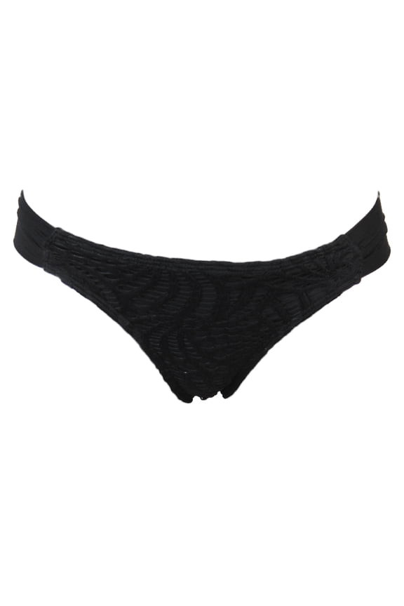 Juniors Black Side-Tad Crochet Bikini Bottom 12