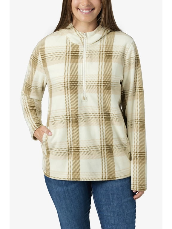 Ladies' Half Zip Polar Fleece Hoodie - Green (Size XL)