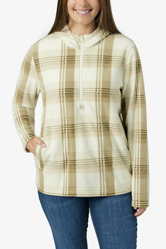 Ladies' Half Zip Polar Fleece Hoodie - Green (Size XL)