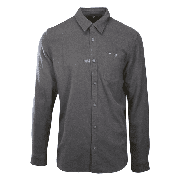 O'Neill Men's Black Shirt Redmond Solid Stretch Flannel Long Sleeve (S20)