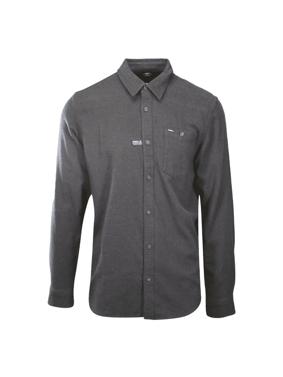 Men's Black Shirt Redmond Solid Stretch Flannel Long Sleeve (S20)