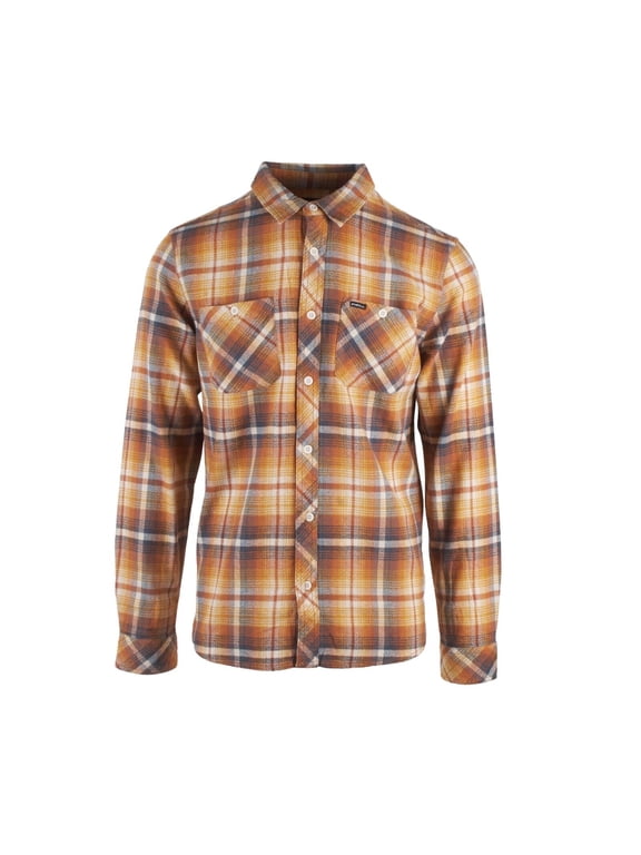 Men's Cream Orange Plaid Whittaker L/S Flannel Shirt (S01)