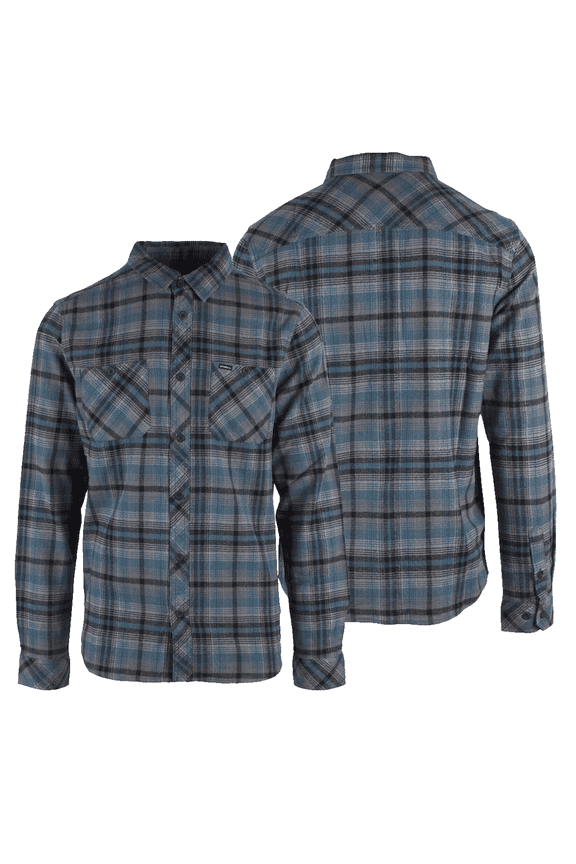 Men's Hydro Blue Plaid Whittaker L/S Flannel Shirt (S02)