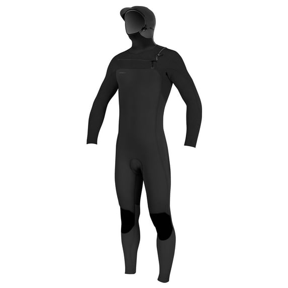 O'Neill Men's Hyperfreak 5/4+mm Chest Zip Full Wetsuit with Hood M Black (5347)