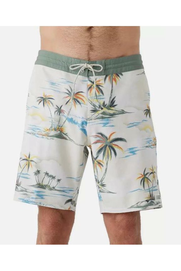 Men's Multicolor 19 in. Boardshorts Size 32 Tropical Beach