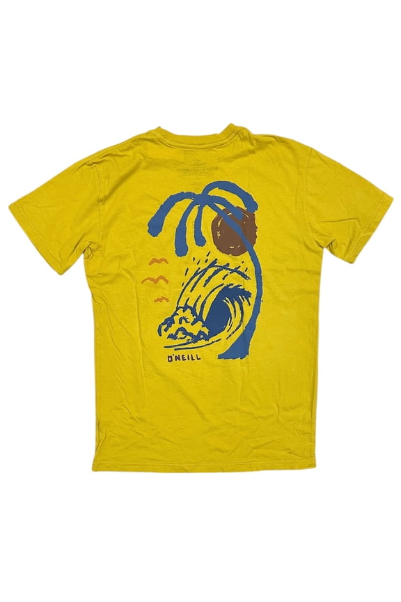 Men's T-Shirt Raw Power Short Sleeve Crewneck Tee (Small, Maize (Mustard))