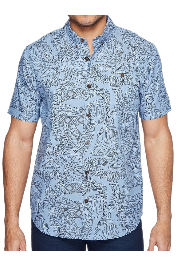 Mens Button Down Shirt Sport (Small, Blue)