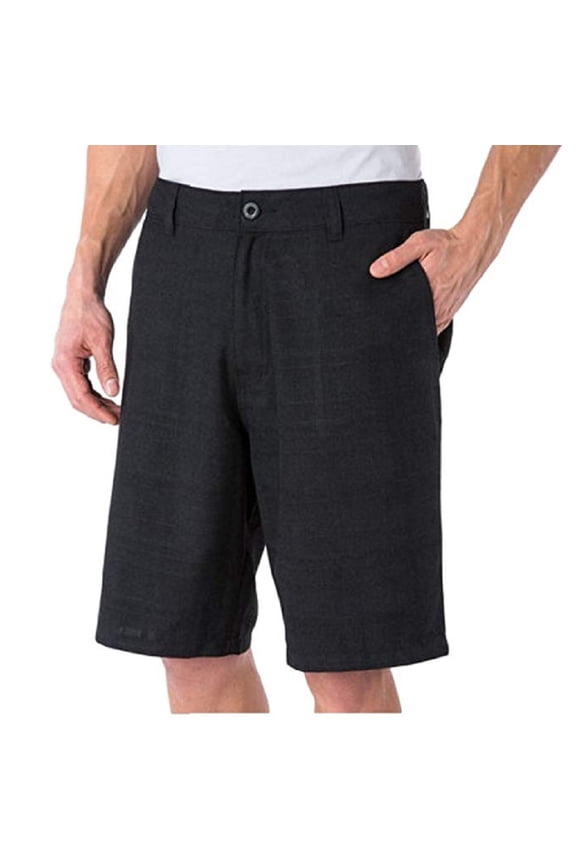 Mens Plaid Flat Front Shorts Marcos - Black(30)