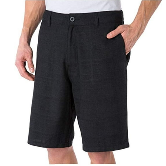 O'Neill Mens Plaid Flat Front Shorts Marcos - Black(30)