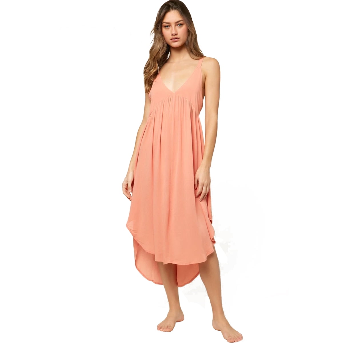 knee length dresses for ladies Linden Solid Dress Midi Dress - Coconut Brown main image 1