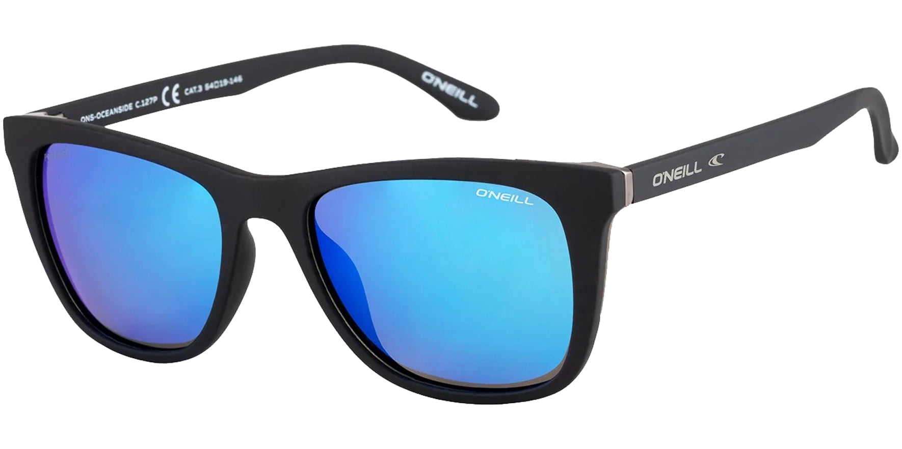 O'Neill Sealo 2.0 Polarized Men's Matte Black Square Sunglasses with Mirrored Lens