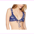 thumbnail image 1 of O'Neill Women's Panama Ruffle Bikini Top, Navy, Small, 1 of 2