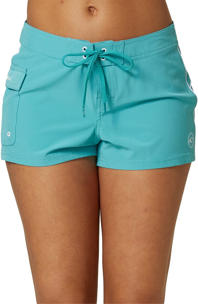 O'Neill Women's Saltwater Solids 3 Inch Stretch Board Shorts Blue Size