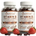 thumbnail image 1 of O Nutritions 2 Pack Vegan Vitamin B Complex Gummies with B12, Biotin, Niacin, 1 of 8
