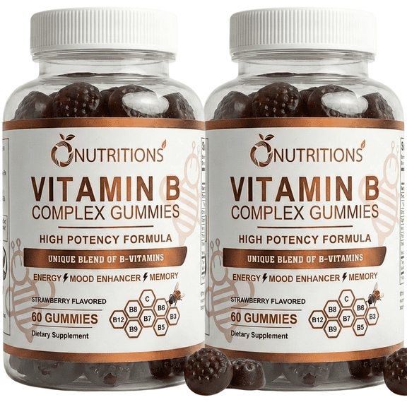 O Nutritions 2-pack Vegan Vitamin B Complex Gummies with B12, Biotin, Niacin