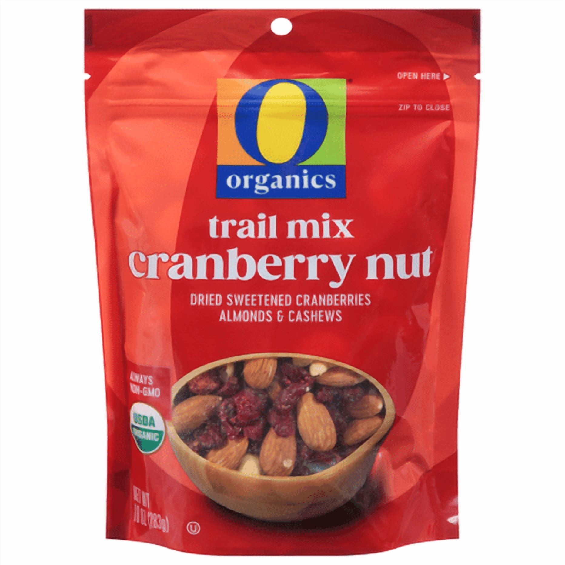 O O Cranberry Nut Trail Mix USDA Organic Non-GMO 10 Ounce