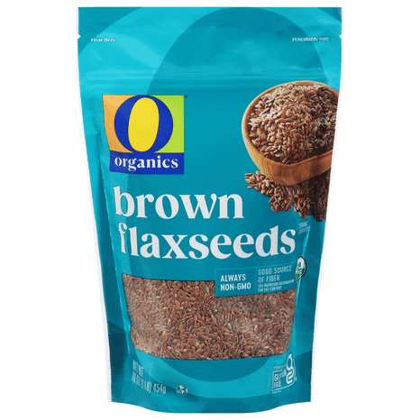 O O Organic Brown Flaxseeds, USDA Organic, Non-GMO, Gluten Free, Keto Friendly, Resealable Bag, 16 oz