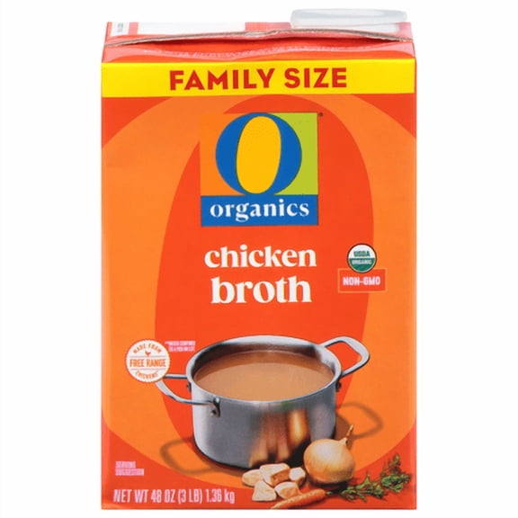 O O Organic Chicken Broth Family Size USDA Organic 48 oz
