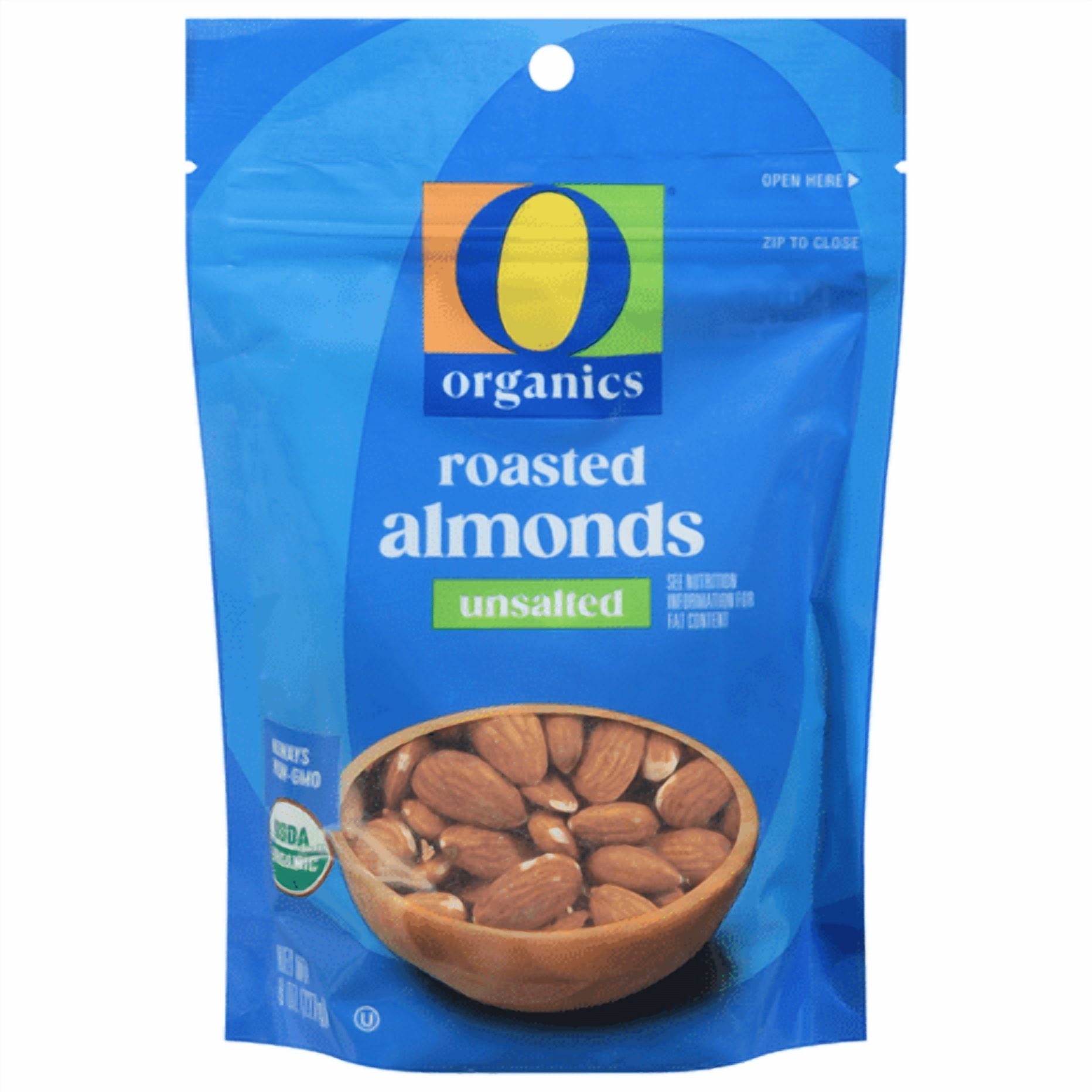 O O Organic Roasted Almonds Unsalted USDA Organic 8-Ounce - Walmart.com