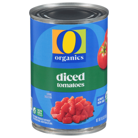 O O Organic Steam Peeled Diced Tomatoes USDA Organic 14.5 Ounce