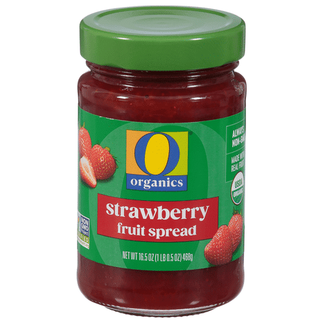O O Organic Strawberry Fruit Spread Vegetarian USDA Organic Non-GMO Project Verified, 16.5 oz