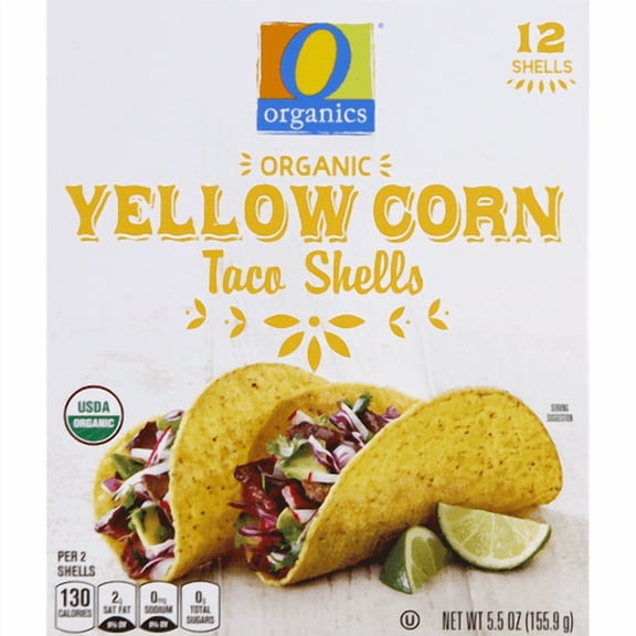 O O Taco Shells, Organic, Yellow Corn