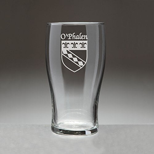 O'Phalen Irish Coat of Arms Tavern Glasses - Set of 4 (Sand Etched)