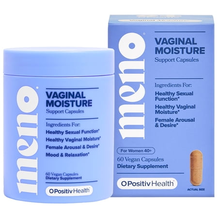 O Positiv Meno Vaginal Moisturizer Supplement Capsules for Women, Hormone-Free Vaginal Dryness Relief, & Vaginal Moisture Support, 60 Count