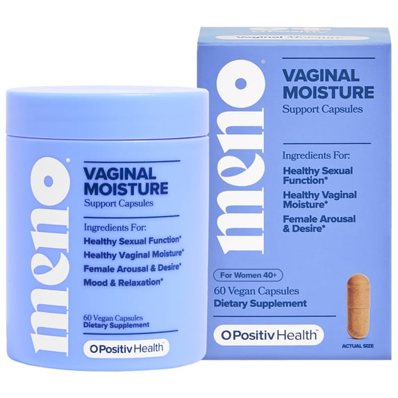 O Positiv Meno Vaginal Moisturizer Supplement Capsules for Women, Hormone-Free Vaginal Dryness Relief, & Vaginal Moisture Support, 60 Count