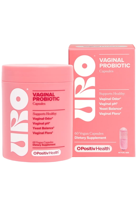 URO Vaginal Probiotic Capsules for pH Balance, Vaginal Odor, and Vaginal Health Support, 60 Count