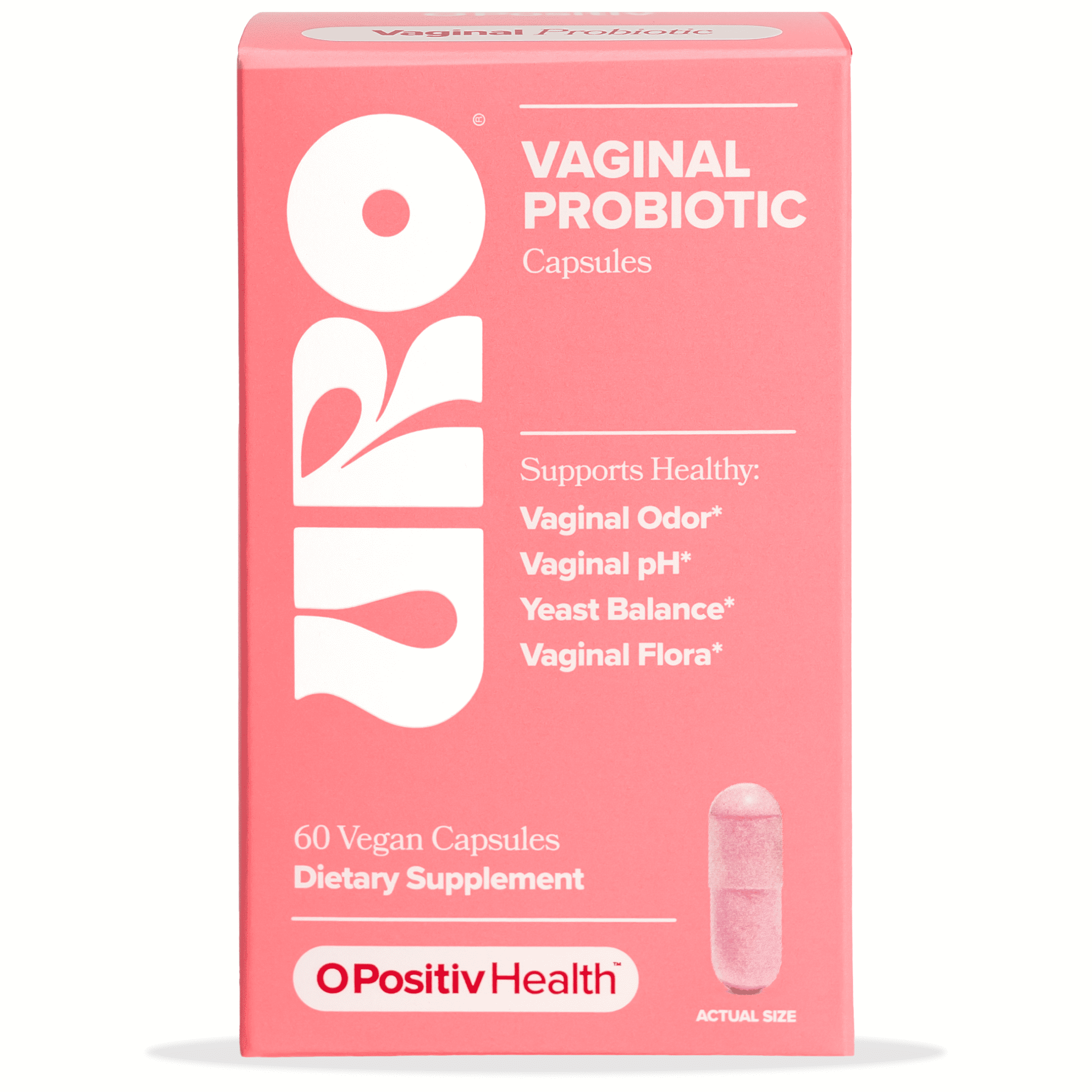 URO Vaginal Probiotic Capsules for pH Balance, Vaginal Odor, and Vaginal Health Support, 60 Count
