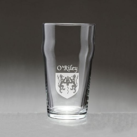 O'Riley Irish Coat of Arms Pub Glasses - Set of 4 (Sand Etched)