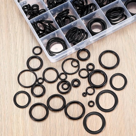 O Ring Assortment Kit, Rubber Washer Orings, Black Sizes for Faucet, Hose, Automotive, Air Gas Plumbing Sealing Repair