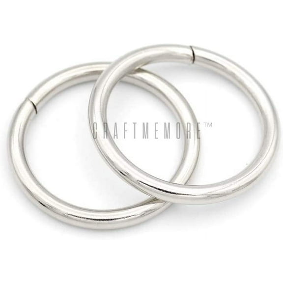 O-Ring Findings Metal Non-Welded O Rings for Belts Bags Landyard DIY Leather Hand Craft (1" x 10 pcs, Silver)