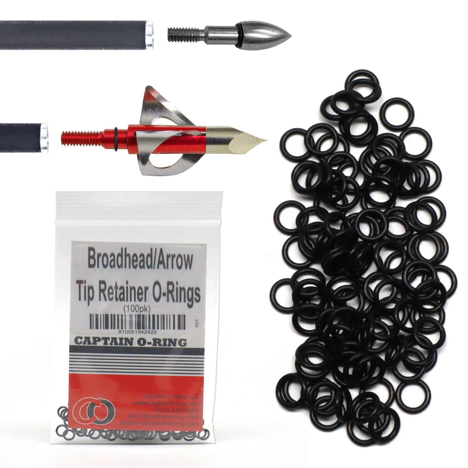 O-Ring Retainer 1/4 Inch Washers for Archery Arrow Broadhead Tips 100 ...
