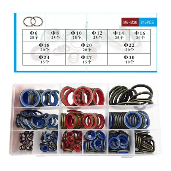 O Rings Assortment Set M6toM30 Rubber Seal for Industrial Repair Tool Use