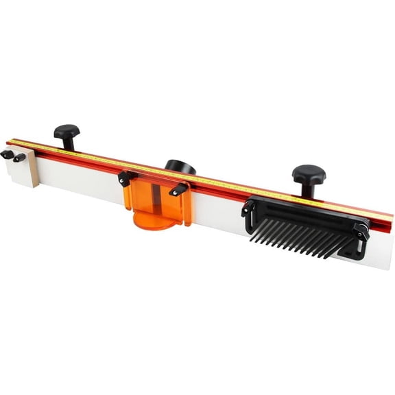 O'SKOOL 32 Inches Long Router Table Fence System with Feather Board, Bit Guard, Adjustable Stop and Dust Port