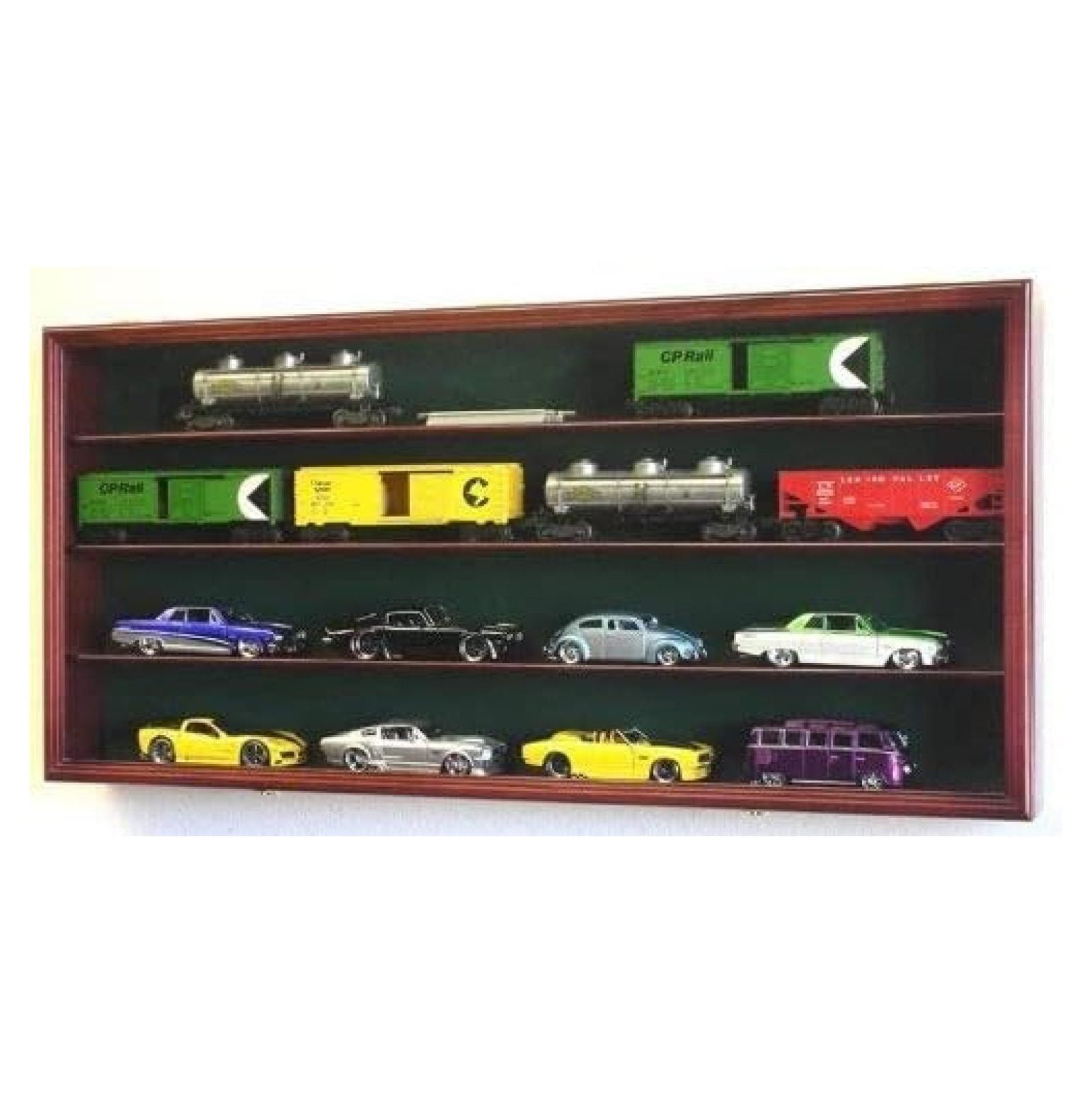 O Scale Train Display Case Wall Rack w/UV Protection Lockable