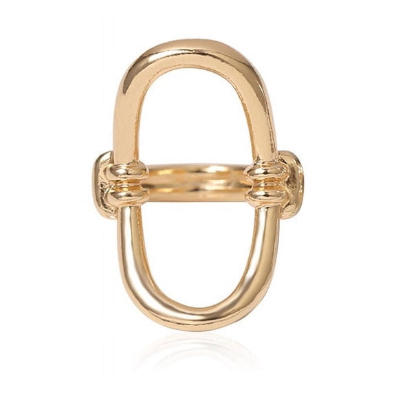 O Shaped Ring: Simple Geometric Design Electroplated Alloy Hand Decorated Fashion Jewelry