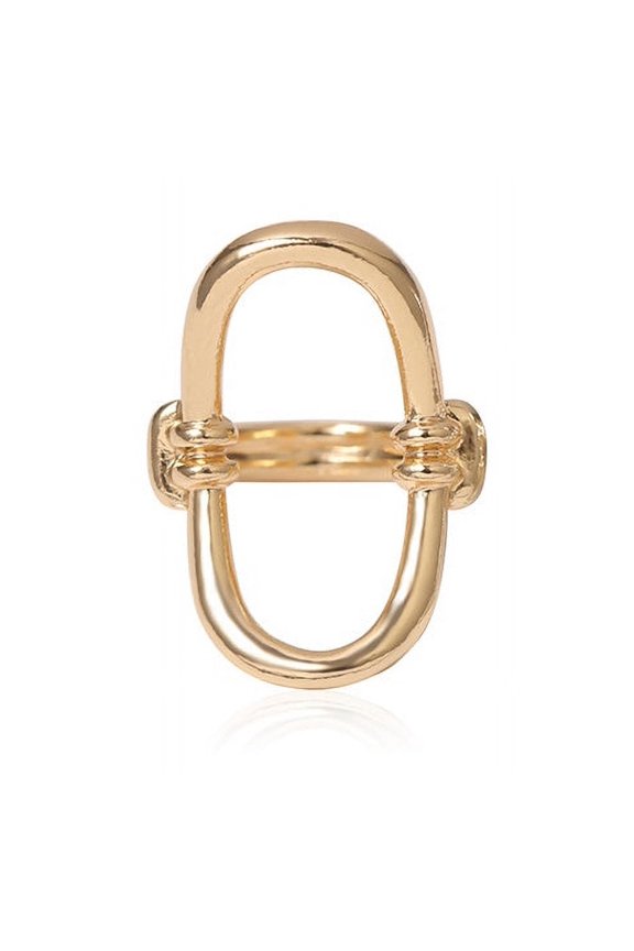 O Shaped Ring: Simple Geometric Design Electroplated Alloy Hand Decorated Fashion Jewelry