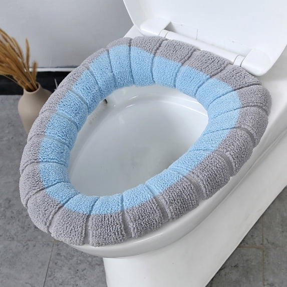O Shaped Toilet Ring Cover, Warm Bathroom Seat Pad and Knitted Toilet Seat Cushion, Thick Soft Design for Bathroom Use