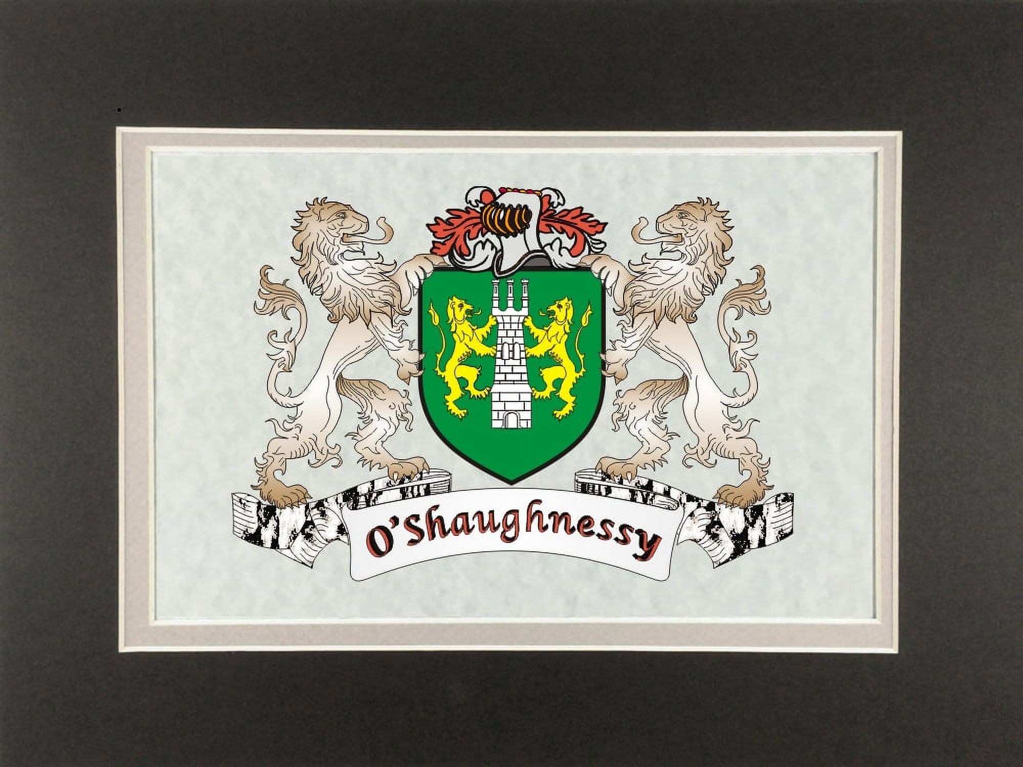 O'Shaughnessy Irish Coat of Arms Print Frameable 9" x 12"