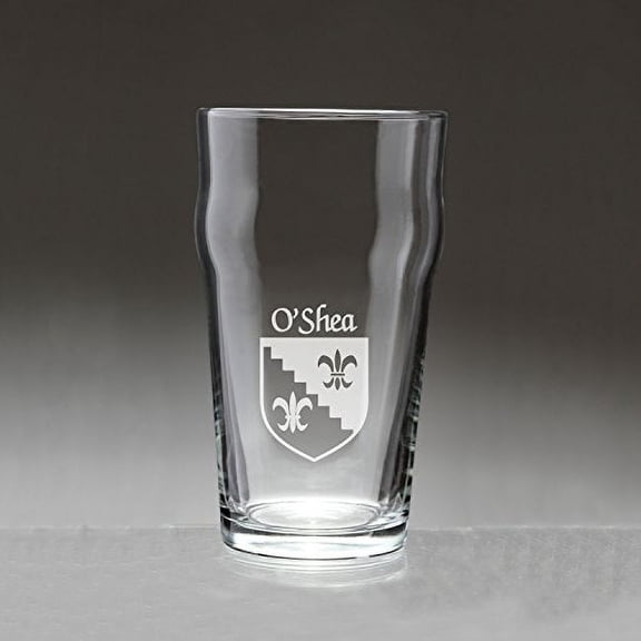 O'Shea Irish Coat of Arms Pub Glasses - Set of 4 (Sand Etched)