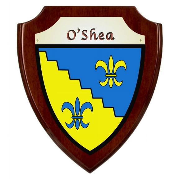O'Shea Irish Coat of Arms Shield Plaque - Rosewood Finish