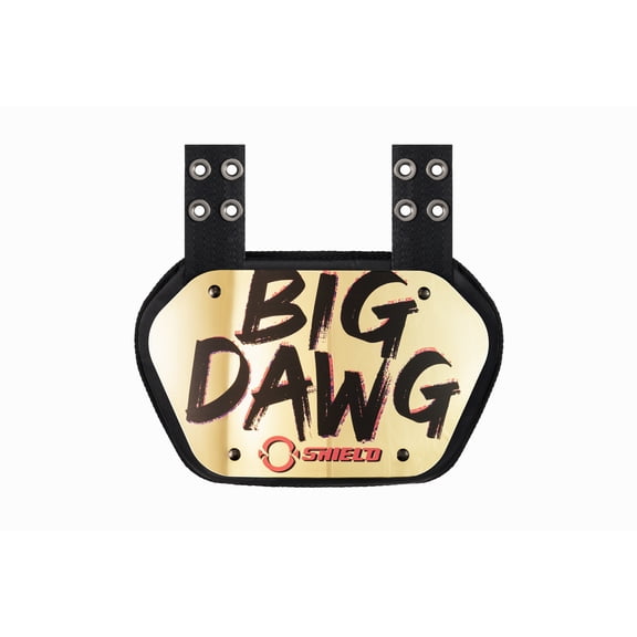 O Shield Big DAWG Golden Chrome Football Back Plate, Adult Fit
