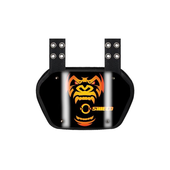 O Shield Golden Chrome Rage Gorilla Football Back Plate, Adjustable Protective Backplate Football, High Impact Resistant Sports Equipment Accessories, Youth