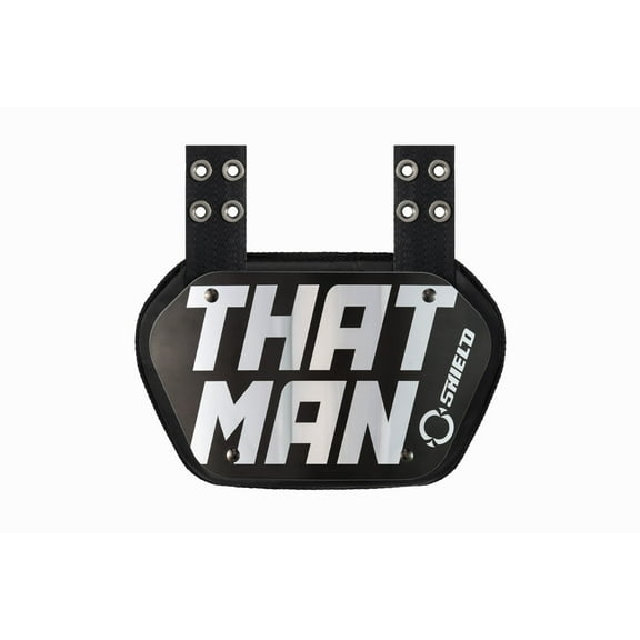 O Shield That Man Silver Chrome Football Back Plate, Adult Fit