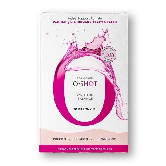 O-Shot Synbiotic Women’s Probiotic with Cranberry Extract, 30 Vegetable Capsules