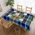thumbnail image 1 of O'Sullivan Tartan Bright Blue Irish Plaid Rectangular Tablecloth 60"x120" with Lace Edge, Washable Durable Table Cover for Dining, Indoor Outdoor Home Restaurant Decor, 1 of 5